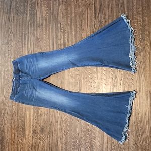 Turquoise Haven like Free People bell bottoms flares size Large 10/12 plus size